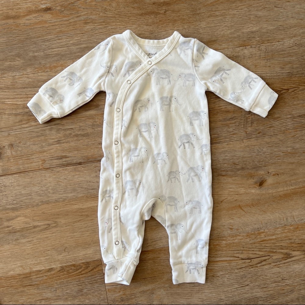 Follow Me Elephant Organic Cotton Romper PEHR | 3-6 months | like new!